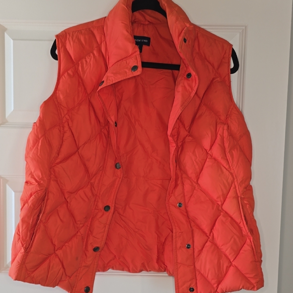 Orange Quilted Puffer Vest